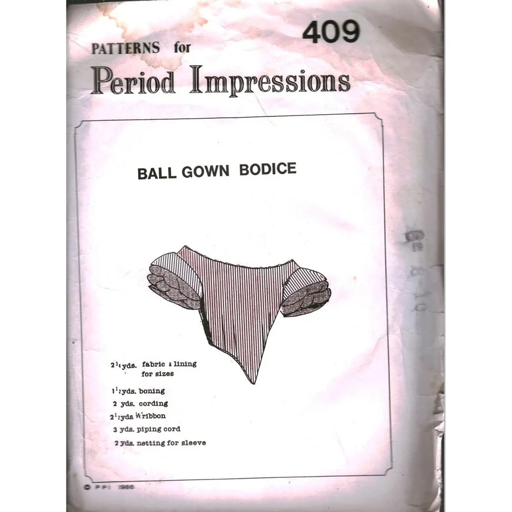 Period Impressions 409 Ball Gown Bodice Sewing Pattern Victorian Civil War 1986